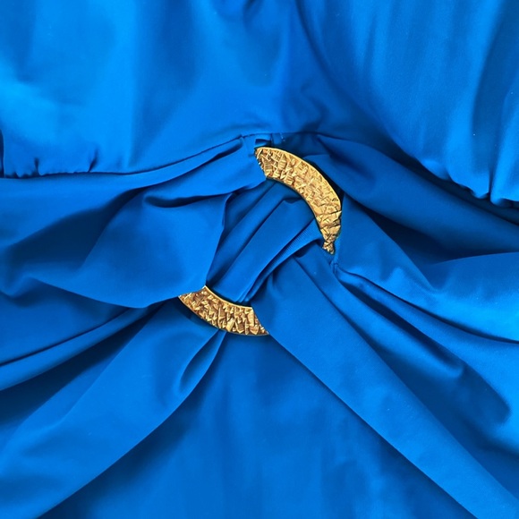 NWT Spanx One Piece Halter Cobalt Swimsuit - Picture 3 of 8